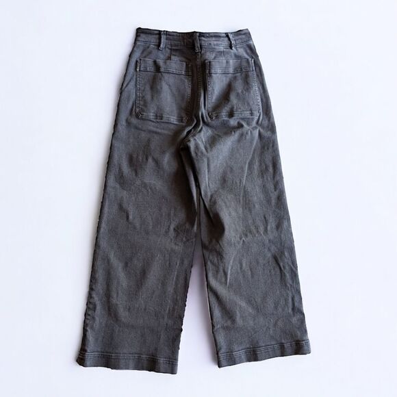 Everlane Wide Leg Crop Pant Washed Black High Rise Stretch Jeans Plus Sz 4 - Picture 8 of 13